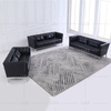 Modern Black Leather Sectional Living Room Sofas