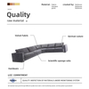 Furniture Wholesaler Versus Composizione Fabric Corner Sectional Sofa