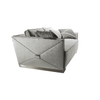 Italian Evoque Clean Line Envelope Sofa with Stainless Steel on Armrests