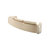 Ocean Curved Sofa Premium Beige Leather 3 4 seater Couch for Home and Hotel
