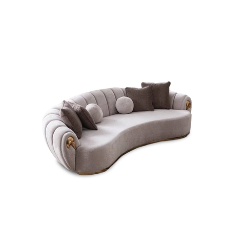 Strip Design Fabric Lounge Suite Mebel Parma Sofa Set Curve Shape Couch