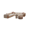 Boucle Fabric Beige Wabi-Sabi Sectional Couch Aura Kose Takimi Aura Corner Sofa Set