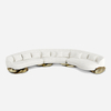 Italian Luxury Sectionals Factory Price Furniture Angra White Curved Sofa