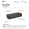 Italian Modern Sofa Factory Modular Italian Leather sectional Couch Fatty Sofa