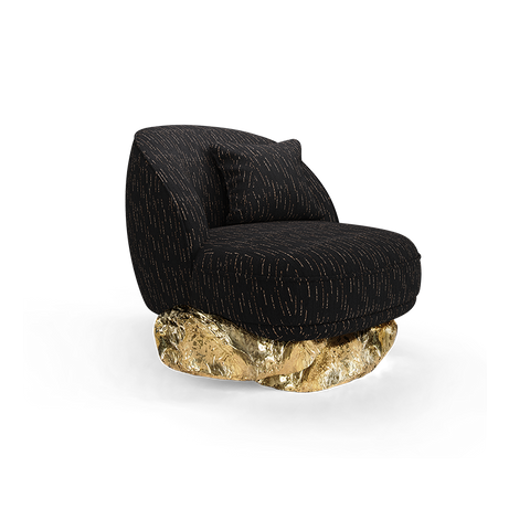 Luxury Sofa Suppliers Italian Luxury Fabric Angra Black Armchair
