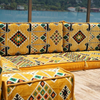 Majlis Sofa Factory Luxury Majlis Sofa Yellow Fabric Floor Sectional Sofa Set