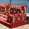 Red Fabric Majlis Arabic Floor Sofa Customization Floor Couch Set
