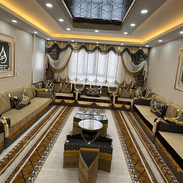 Luxury Arabic Seatings Modern Majlis Sofa Furniture Wooden Arabic Majlis