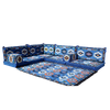Handmade Livingroom Sofas Blue Fabric Floor Couch Arabic Majlis Sofas
