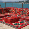 Red Arabic Majlis Arabic Jalsa Floor Sofa Seating Set Traditional Sofa