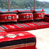 Red Strip Design Floor Cushions Floor Sofa Seating Set Arabic Jalsah