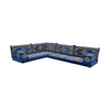 Royal Blue Arabic Sofa Set Floor Sofa Seating Set Fabric Majlis Sofa
