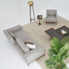Modern Icon Sofa Set Wooden Base Sofa Home Living Room Grey Fabric Furniture