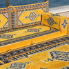 Yellow Floor Sofa Seating Set Corner Arabic Sofa Set Oriental Floor Cushions