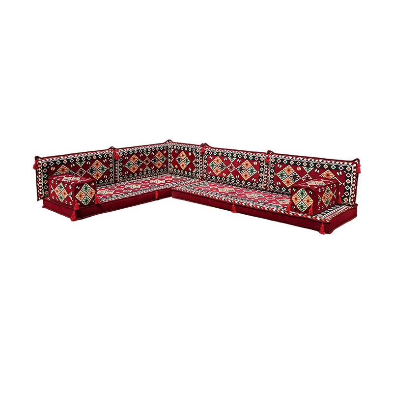 Arabic Majlis Sofa for Sale Maroon Modular Design Floor Cushion