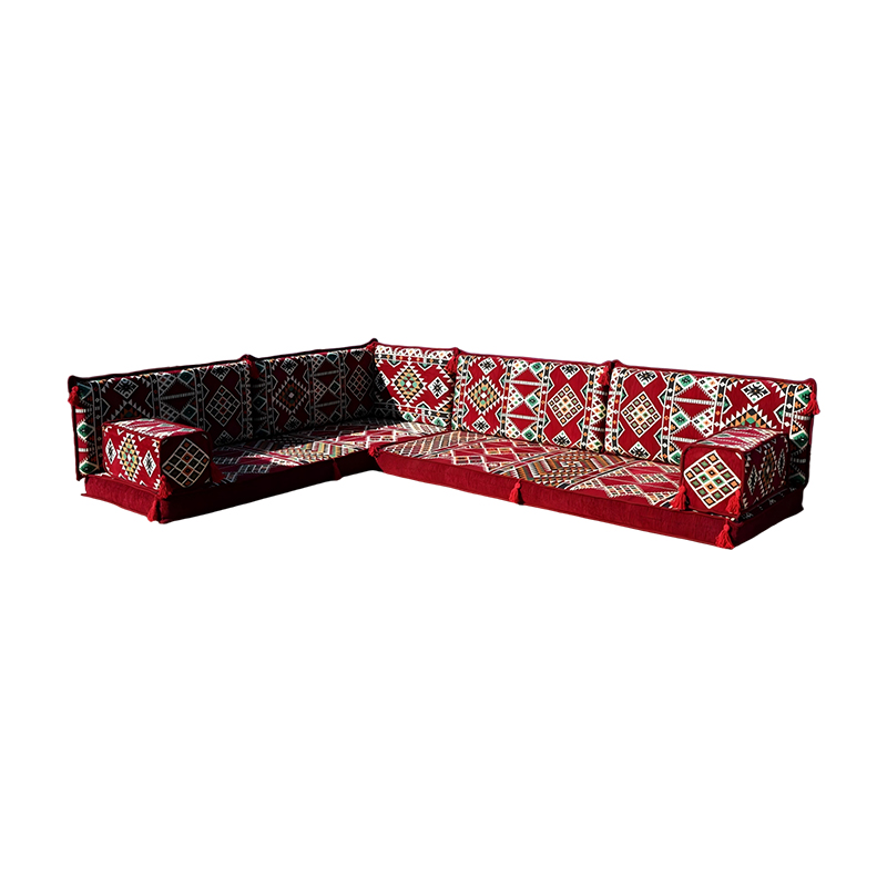 Maroon Arabic Floor Couch Burgundy Floor Cushion Corner Majlis Sectional