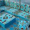 Light Blue Floor Cushions Arabic Sectional Sofas Corner Majlis Sofa