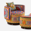 Unique Fabric Swivel Ottoman Stool DG Planetario Mercurio Ottoman