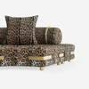 Luxury Design Furniture Curved S-shape Leopard Fabric Sectional Sofa