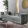 European Style Luxury Home Furniture Sofa with Steel Stripe Decoration