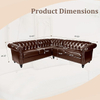 American Classical Chesterfield Corner Sofa Furniture Sectional Leather Lounge