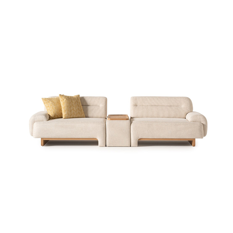 Direct Sofa Supplier Solid Wood Beige Couch Natura Sofa Set