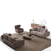 Foshan Sofa Furniture Brown Fabric Couch Mokka Sofa Set with Adjustable Backrest