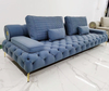 Italian Luxury Furniture Robert Cavalli Tufted Leather Couch Fabric Lounge Sofa