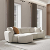 Modern Contemporary High End Sofa Design Linen Fabric Beige Atlantis Sofa Set