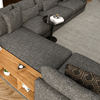 Modern 6 7 Seats Bern Corner Sectional Grey Fabric Sofa Set
