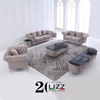 Classical Fabric Lounge Suite Living Room Chesterfield Sofa Set