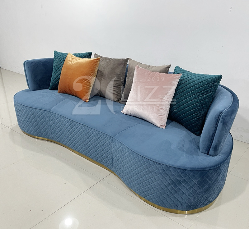 Curve Back Sectional Fabric 4 seater Sofa and Chair
