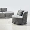 Italian Modern Luxury Furniture Chenille Fabric Bordone Sofa with Swivel Chair And Ottoman