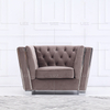 Living Room Leisure Brown Fabric Sofa