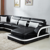 Mid Size Leather Led Sectional Sofa for Family Room