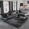 L Shape Leather Led Sectional Sofa with Coffee Table