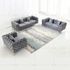 Coated Mink Fabric Sofa with Fabric Arms