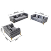 Luxury Velvet Fabric Sectional Sofa Loveseat and Chair