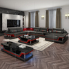 Modern Big LED Sectional Leather Lounge Sofa