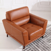 Classic Leather Living Room Sofa with Wooden Frame