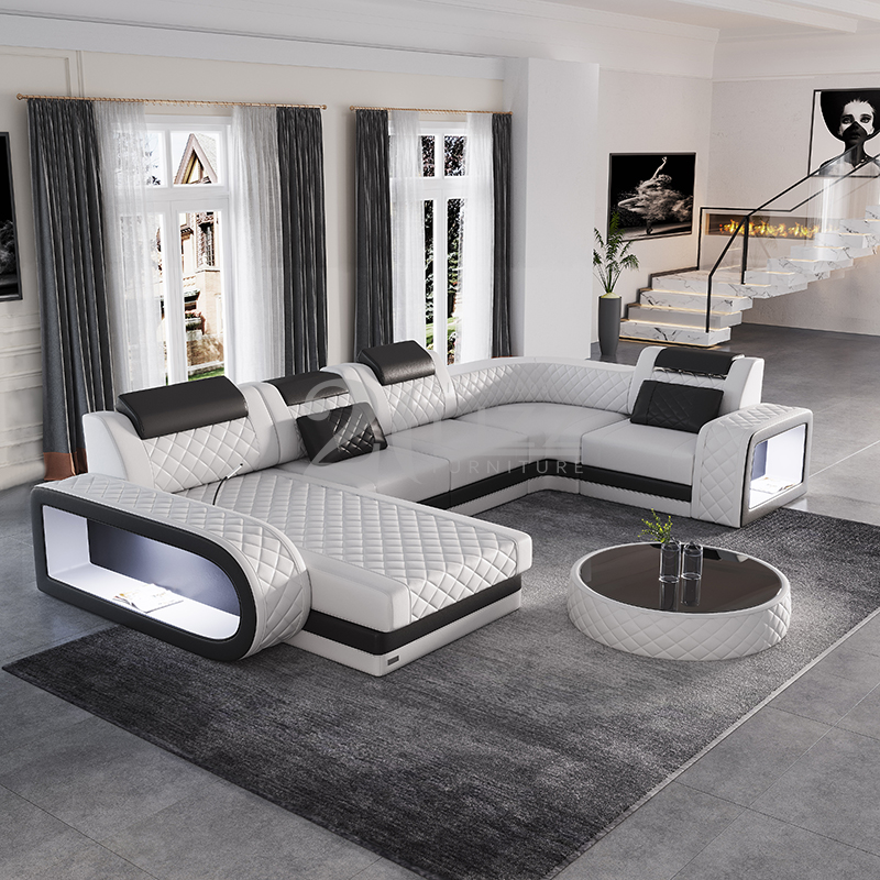 Stylish Tufted Led Sectional Sofa for Tight Spaces