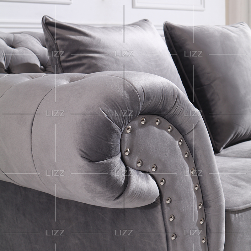 Contemporary Leisure Chesterfield Fabric Corner Sofa