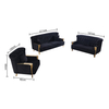 Luxury sectional sofa loveseat and chair with stainless steel armrests