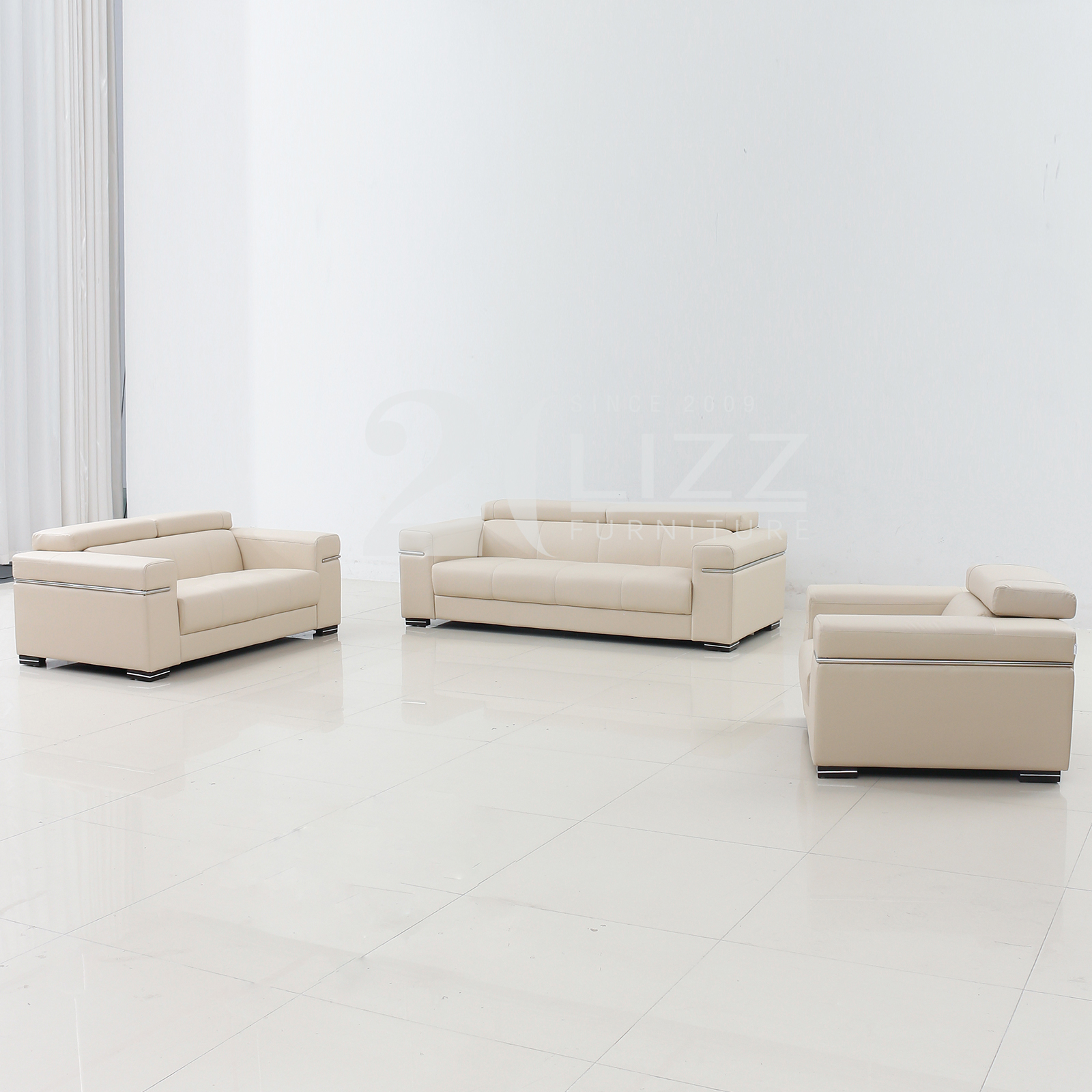 Modern Office Leather Couch Sectional Sofa Loveseat and Chair