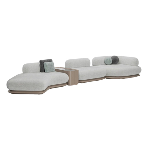 Modern Luxury Leather and Lambwool Fabric Lena Sofa