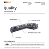 Foshan Luxury Sofa Factory Supplier Vertigo Composizione Sectional L-shape Sofa Set