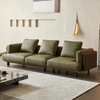 Italian Minimalist Modern Sofa Furniture Weaved Back Leather Couch