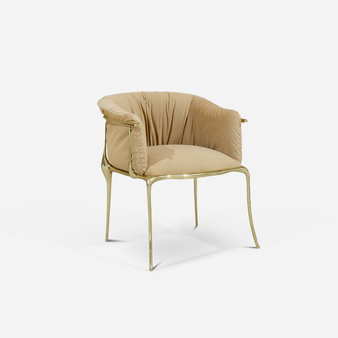 Foshan Sofa Factory Italian Luxury Gold Plated Solid Cast Brass No.11 Armchair