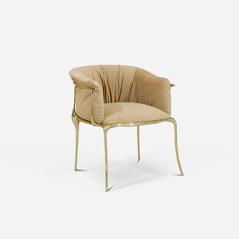 Foshan Sofa Factory Italian Luxury Gold Plated Solid Cast Brass No.11 Armchair