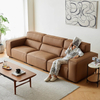 Modern Leather Sofa Three Seater High Back Leather Couch